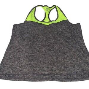 Avia Womens Racerback Gray & Neon Green Active Tank Top Size XL